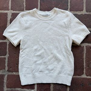 Abercrombie short sleeve sweater top ivory